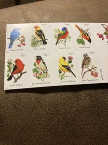 SONGBIRDS Booklet Pane of 20 Forever Stamps MNH - 10 different birds; 2 of each - Picture 1 of 2