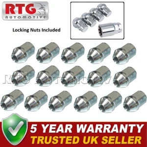 16x Nuts + 4x Locking Wheel Nuts For Infiniti Q50 2013 On (Alloy Wheels) Silver - Picture 1 of 1