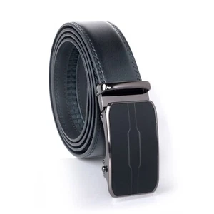 New Genuine Leather Mens Ratchet Belt Belts For Men Adjustable Automatic Buckle - Picture 1 of 31