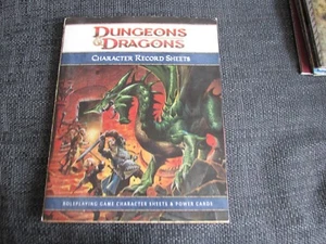 WOTC D&D 4E D20 HOJAS DE REGISTRO DE PERSONAJES CARTAS SIN CORTAR DUNGEON DRAGON 3.5E 5E EN MUY BUENA CONDICIÓN - Imagen 1 de 4