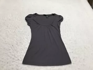 Vanity Top Womens S Small Gray Short Sleeve Scoop Neck Cap Sleeve - Picture 1 of 10
