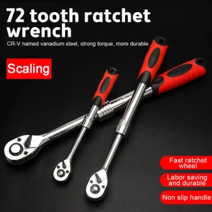 1/4" 3/8'' 1/2'' Extendable Flex Head Socket Ratchet Wrench Ratchet Auto Repair - Picture 1 of 16