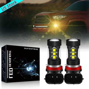 Bright H8 H11 H16 LED Fog Driving Light Bulbs 3000K Gold yellow High Power Set - Picture 1 of 8
