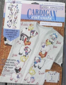ANIMAL STACK Cardigan Sweatshirt Applique no Sew FABRIC Daisy Kingdom  NEW - Picture 1 of 1