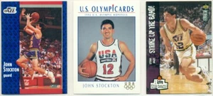 NBA - LOTTO CARTE COLLEZIONABILI INSERTO BASKET - JOHN STOCKTON - 3 CARTE DIVERSE - Foto 1 di 2