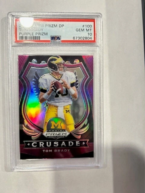 2020 Panini Prizm Draft Picks #100 Tom Brady Purple Prizm PSA 10 GEM MINT Pop 11 - Image 1 of 1