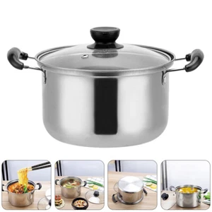 Stainless Steel Milk Pot Soup Pan with Lid Non Stick Hot Spaghetti - Picture 1 of 12