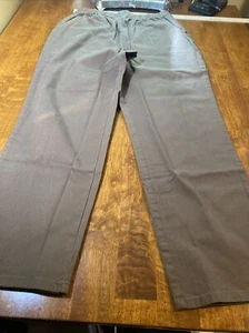 Denim Co Womens Pants XL Brown Solid Pockets Elastic Waist Stretch Cotton - Picture 1 of 8