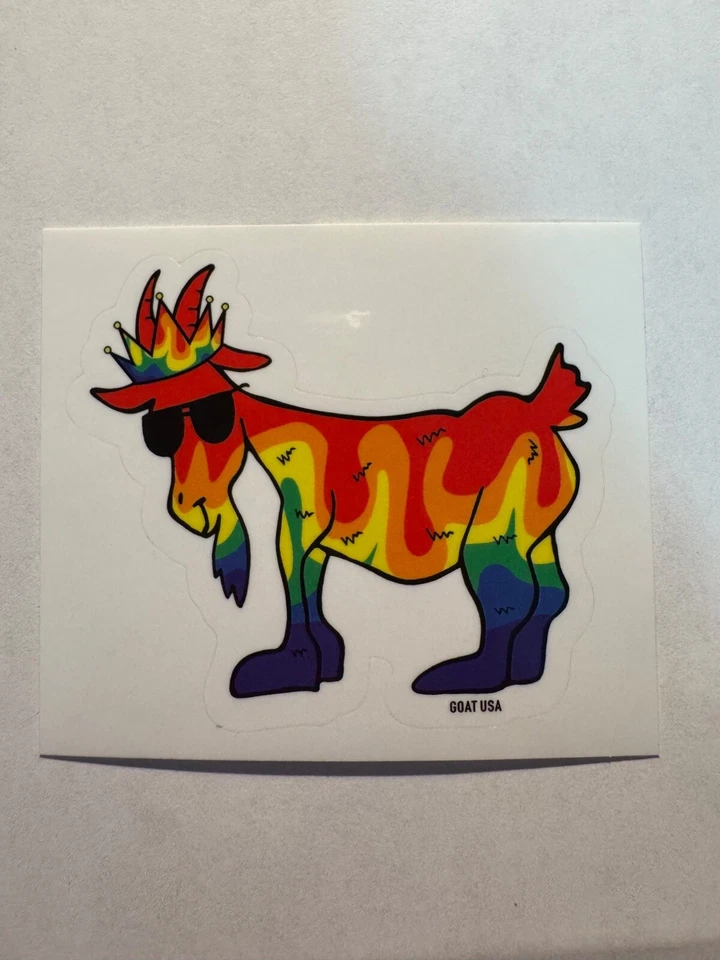 🐐🐐 GOAT USA Sticker / Rare Colorful Swirl / Rainbow Goat USA sticker 🐐🐐