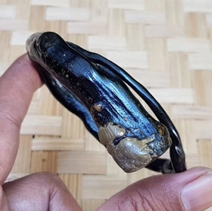 Indonesia Black Coral Akar Bahar Handmade Bangle Bracelet #25 - Picture 1 of 6