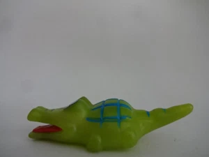 Sammel & Spielfigur " Hellgrün blaukariertes Krokodil als Drückefigur - Bild 1 von 2