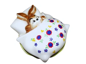 Goebel W-Germany Dose mit Deckel Bonbiniere Hase im Bett - 83 523-11 - Bild 1 von 4