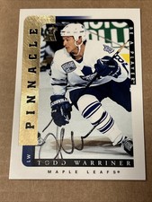 1996-97 PINNACLE BE A PLAYER AUTO Todd Warriner Toronto Maple Leafs