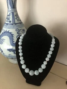 New 14K Yellow Gold Natural Aquamarine Bead Necklace and Earring Set 海蓝宝 61g - Picture 1 of 9