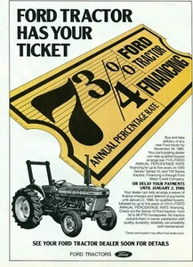 Anuncio impreso de Ford 3910 1985 financiación de tractor agrícola - Imagen 1 de 2