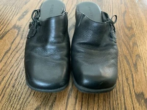 Aerosoles Negro Talla 7.5 M Cuero Zuecos Zapatos Enfermera Slipon Comodidad Pensamiento Sandalias - Imagen 1 de 9