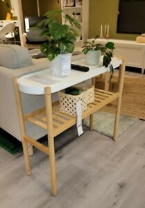 IKEA SATSUMAS Modern Plant stand, Bamboo ,Steel-White 27 ½ " 902.581.56 NWT