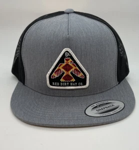 Red Dirt Hat Company Freedom Grey Black Mesh Patch Snapback Trucker - Picture 1 of 3