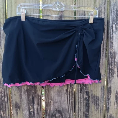 PROFILE Black with Pink Trim Swimsuit Skirt Bottom 14 - Image 1 of 4