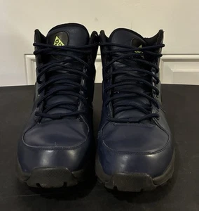 2011 Nike ACG Manoa Navy Blue 454350-400 Leather Hiking Boots Size 10.5 - Picture 1 of 10
