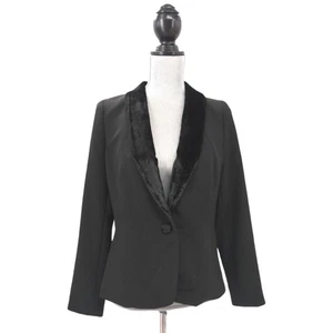 Talbots Blazer Jacket Womens 2 Black Velvet Collar Old Money Heritage Event  - Picture 1 of 8