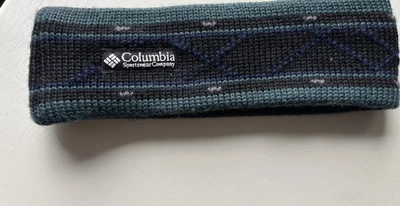 De Colección Columbia Diadema Gorro Sombrero LANA Negro Vellón Patrón Geométrico Senderismo Esquí Foto 1 de 4