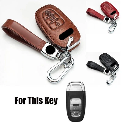 Genuine Leather Car Key Case Cover For Audi A5 A6 A7 S4 RS Q3 Q5 Q7 A8 A3 A4 TT - Image 1 of 4
