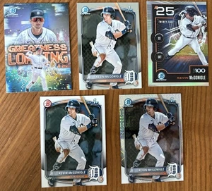 (5)ct LOT 2025 BOWMAN & CHROME KEVIN MCGONIGLE INSERT & BASE LOT W/MOJO BASE - Picture 1 of 2