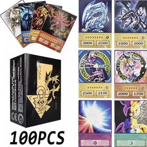 100Pcs Blue Eyes Dark Magician Exodia Obelisk RA Slifer Anime Style Karten - Bild 1 von 8