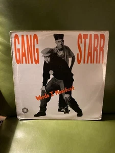 GANG STARR- WORDS I MANIFEST 12" Vinyl Single WILD PITCH ORIGINAL 1989 VG - Picture 1 of 3
