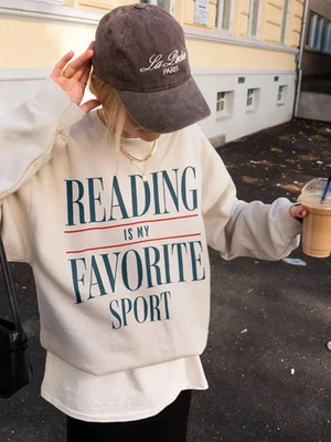 Unisex Reading Is My Favorite Sudadera Deportiva Amante de los Libros Pullover Múltiple Foto 1 de 4
