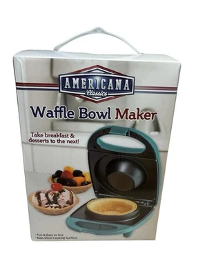 Americana Classics Waffle Bowl Maker Antiadherente Azul Espuma de Mar Foto 1 de 4
