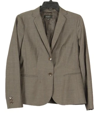 Blazer Talbots Mujer’s 6 Marrón Manga Larga Forrado Dos Botones Bolsillos Mezcla Lana Foto 1 de 4