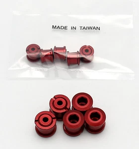 BICYCLE BIKE 6.5MM ALLOY CHAIN CHAINRING CRANK NUTS BOLTS SCREWS 5 PAIRS - RED - Picture 1 of 1