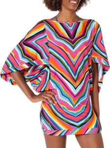 NWT Trina Turk Sevilla Louvre multicolor boho swim beach cover up Tunic Kaftan M - Picture 1 of 14