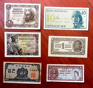 7 Small Note Banks From 7 Contry's, One From La Isla Nice Rare - Picture 1 of 4