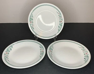 Vintage Corelle Rosemarie Set Of 3 Bread Plates 6.75” White Floral Tulip - Picture 1 of 7