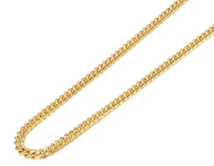 Unisex Miami Cuban Link Chain Necklace 3.5MM Solid Real 10K Yellow Gold 16-30... - Afbeelding 1 van 4