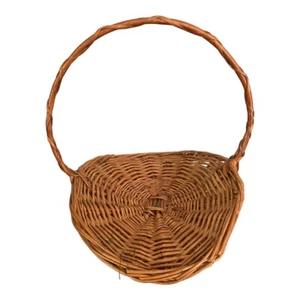 Vintage 70s Wicker Foragers Harvest Gathering Basket - Made in Yugoslavia  - Picture 1 of 10