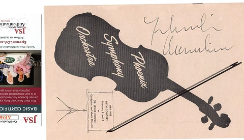Yehudi Menuhin Autographed Signed Phoenix Symphony Orchestra program Violinist Cover