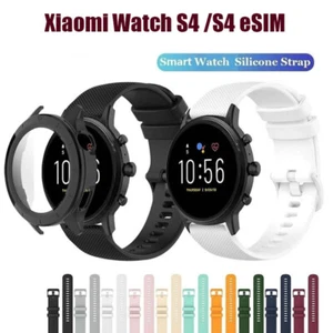Silicone Strap +Tempered Film PC Case for Xiaomi Watch S4 /S4 ESIM Watchband - Picture 1 of 16