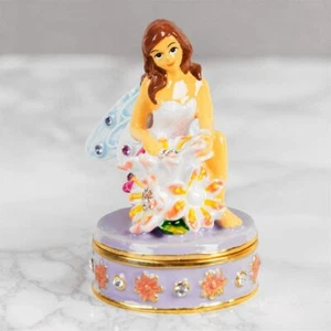Fairy with Flower Enamelled Trinket Box - Picture 1 of 1