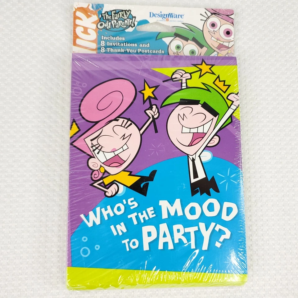 Nickelodeon Fairly Odd Parents Collectible Party Invites & Thank You Cards 2004