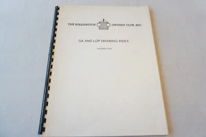Rolls Royce Owners Club GA & LOP 1976 libro índice de dibujo - Imagen 1 de 8