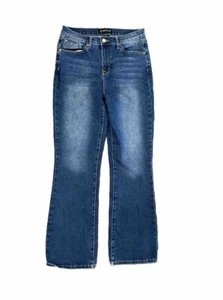 Nanette Lepore Plus Belle High Rise Stretch Destructed Bootcut Jeans Size 8 - Picture 1 of 11