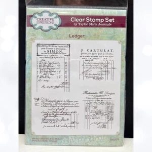 Creative Expressions LEDGER Vintage Journal Rubber Stamps - Picture 1 of 1