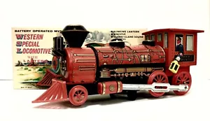 VINTAGE BATTERIEBETRIEBENER MYSTERY ACTION WESTERN SONDERLOK ZINNZUG - Bild 1 von 10