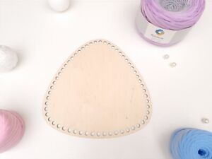 Rounded triangle 25cm wooden base for crochet basket Wooden bottom DIY 