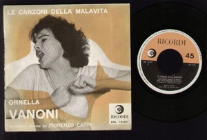 7" ORNELLA VANONI LE CANZONI DELLA MALAVITA EP RICORDI 1958 DARIO FO CARPI FOLK - Picture 1 of 1