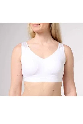 Breezies Lightly Padded Bra with Lace Back White - Image 1 of 2